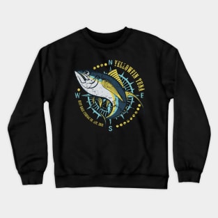 Yellowfin Tuna Compass Deep Sea Fishing Crewneck Sweatshirt